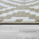 Area Rug Stella Moroccan Diamond Pattern - Pastel Beige White