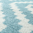 Area Rug Stella Moroccan Diamond Pattern - Pastel Blue White