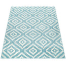 Area Rug Stella Moroccan Diamond Pattern - Pastel Blue White
