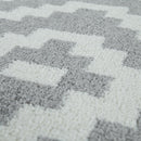 Area Rug Stella Moroccan Diamond Pattern - Pastel Grey White