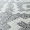 Area Rug Stella Moroccan Diamond Pattern - Pastel Grey White