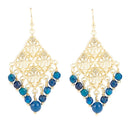 Argo Blue Jade Golden Drop Chandelier Earrings