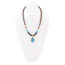 Argo Blue Apatite and Brown Tiger's Eye Golden Pendant Necklace