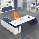 Euclid · Modern White L-Shaped Executive Desk