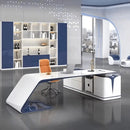 Euclid · Modern White L-Shaped Executive Desk