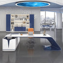 Euclid · Modern White L-Shaped Executive Desk