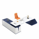 Euclid · Modern White L-Shaped Executive Desk