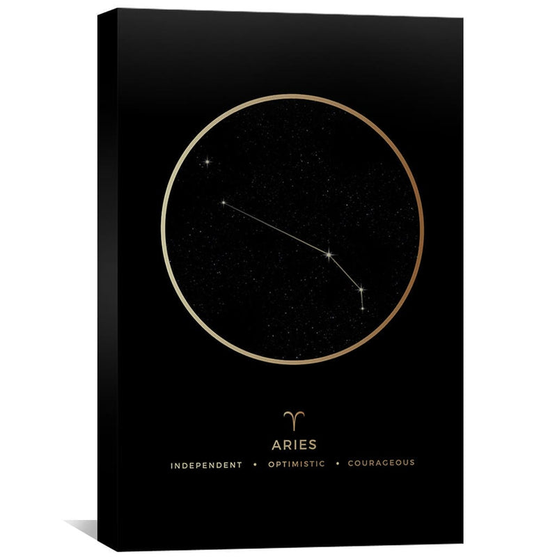 Aries Traits Gold Canvas