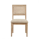 Armless Dining Chair with Cane Back and Tapered Wood Legs - Set of 2