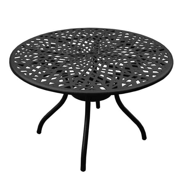 Outdoor Aluminum 5pc Round Black Patio Dining Set with Four Chairs, photo 2 of 7