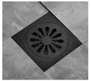 Art carved black brass & gold shower drain cover bathroom grate by Decorbites