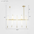GobekUsa Art Deco Acrylic Bird Island Pendant Light with 5 White and Gold LED Bulbs