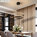 GobekUsa Art Deco Swirl LED Chandelier for Restaurants - Acrylic Suspension Lighting Fixture