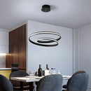 GobekUsa Art Deco Swirl LED Chandelier for Restaurants - Acrylic Suspension Lighting Fixture