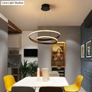 GobekUsa Art Deco Swirl LED Chandelier for Restaurants - Acrylic Suspension Lighting Fixture