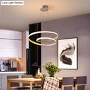 GobekUsa Art Deco Swirl LED Chandelier for Restaurants - Acrylic Suspension Lighting Fixture