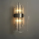 GobekUsa Art Deco Stainless Steel Crystal LED Wall Sconce Black Gold Bedroom Corridor