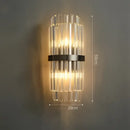 GobekUsa Art Deco Stainless Steel Crystal LED Wall Sconce Black Gold Bedroom Corridor