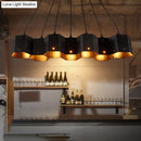 GobekUsa Art Deco Black Metal Honeycomb Island Ceiling Light for Dining Room