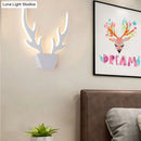 GobekUsa Art Deco LED Antlers Acrylic Wall Sconce Light Fixture in Warm/White Light, White/Black Lamp