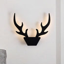 GobekUsa Art Deco LED Antlers Acrylic Wall Sconce Light Fixture in Warm/White Light, White/Black Lamp