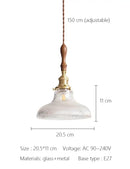 GobekUsa Brass Glass Retro Chandelier Art Deco LED Dining Room Light