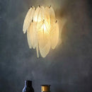 GobekUsa Art Deco Brass Finish Leaf Sconce Lamp - Clear Glass, 2-Bulb Wall Mounted Light for Dining Room