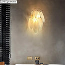GobekUsa Art Deco Brass Finish Leaf Sconce Lamp - Clear Glass, 2-Bulb Wall Mounted Light for Dining Room