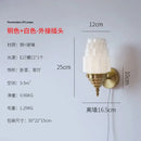 GobekUsa Cream Glass LED Wall Lamp Iron Art Chrome/Gold Living Room Bedroom Background