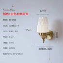 GobekUsa Cream Glass LED Wall Lamp Iron Art Chrome/Gold Living Room Bedroom Background
