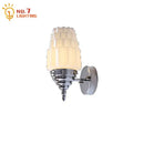 GobekUsa Cream Glass LED Wall Lamp Iron Art Chrome/Gold Living Room Bedroom Background