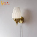 GobekUsa Cream Glass LED Wall Lamp Iron Art Chrome/Gold Living Room Bedroom Background