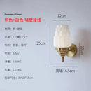 GobekUsa Cream Glass LED Wall Lamp Iron Art Chrome/Gold Living Room Bedroom Background