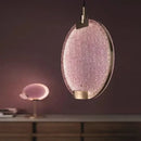 GobekUsa Clear Pink Glass Horo Pendant Light LED for Loft Bar Art Deco Kitchen