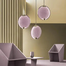 GobekUsa Clear Pink Glass Horo Pendant Light LED for Loft Bar Art Deco Kitchen