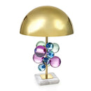 GobekUsa Crystal Bubble LED Desk Lamp - Art Deco Style, Clear Colorized, Marble Base
