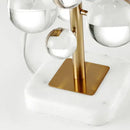 GobekUsa Crystal Bubble LED Desk Lamp - Art Deco Style, Clear Colorized, Marble Base