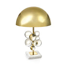 GobekUsa Crystal Bubble LED Desk Lamp - Art Deco Style, Clear Colorized, Marble Base