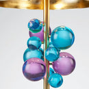 GobekUsa Crystal Bubble LED Desk Lamp - Art Deco Style, Clear Colorized, Marble Base