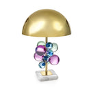 GobekUsa Crystal Bubble LED Desk Lamp - Art Deco Style, Clear Colorized, Marble Base