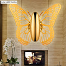 GobekUsa Art Deco Gold Butterfly Wall Sconce - Single Light Metal Wall Lamp for Kids Room