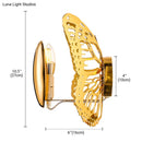 GobekUsa Art Deco Gold Butterfly Wall Sconce - Single Light Metal Wall Lamp for Kids Room