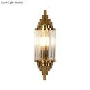 GobekUsa Postmodern Gold Finish Cylinder Wall Sconce with Crystal Prisms - Ideal for Living Room