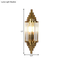 GobekUsa Postmodern Gold Finish Cylinder Wall Sconce with Crystal Prisms - Ideal for Living Room