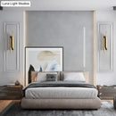 GobekUsa Gold Art Deco LED Wall Lamp: Quadrilateral Metallic Sconce for Bedroom