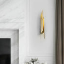 GobekUsa Gold Art Deco LED Wall Lamp: Quadrilateral Metallic Sconce for Bedroom