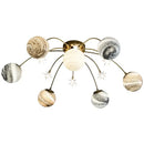GobekUsa Art Deco Planet Ball Pendant Lamp Gold Metal G9 Bulb - Elegant Hanging Light Fixtures