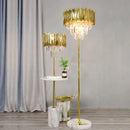 GobekUsa Crystal Marble LED Floor Lamp - Art Deco Golden Black Stainless Steel