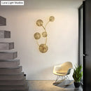 GobekUsa Lotus Leaf Etched Brass Wall Sconce - Metal Art Deco Stairs Lamp