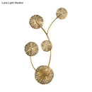 GobekUsa Lotus Leaf Etched Brass Wall Sconce - Metal Art Deco Stairs Lamp